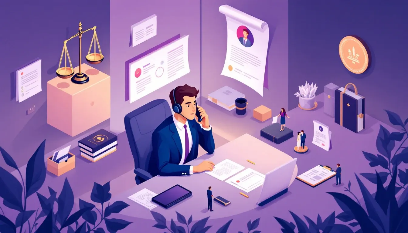 Illustration d'une permanence téléphonique pour cabinet d'avocats et étude notariale.